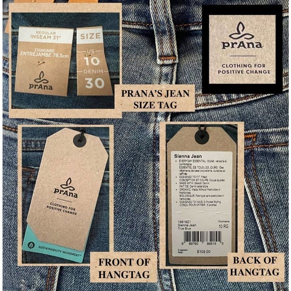 PrAna Mid Rise Skinny Organic Cotton Jeans US Size 10 RG 30W x 31 INSEAM - Picture 7 of 8